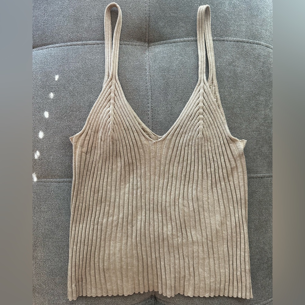 H&M Light Beige Ribbed Tank Top